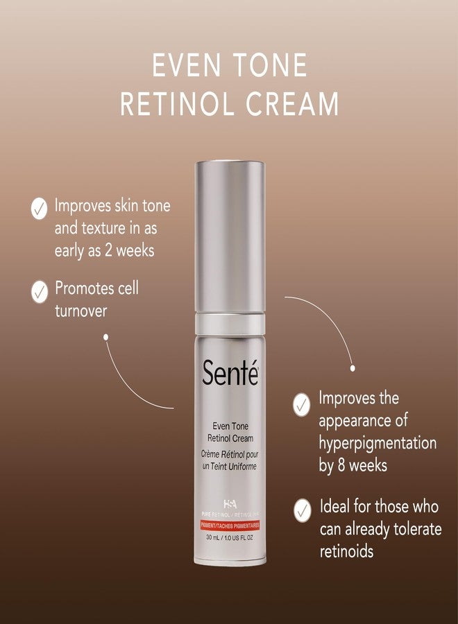 Sente Senté Even Tone Retinol Cream | 0.5% Retinol Combined with HSA & Skin-Firming DSA | Improves Skin Tone, Texture, & Dark Spots | 1.0 Fl Oz - Image 2